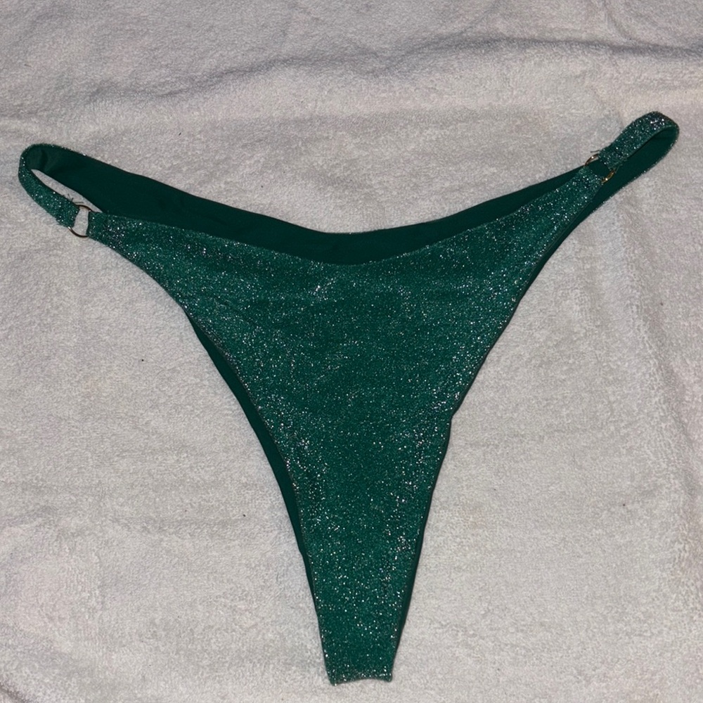 Serei Sparkly Green Bikini Bottom, L